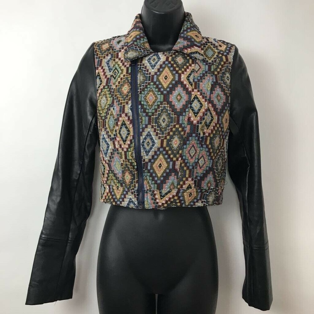 Billy By Flying Tomato Black Moto Zip Jacket Sz S